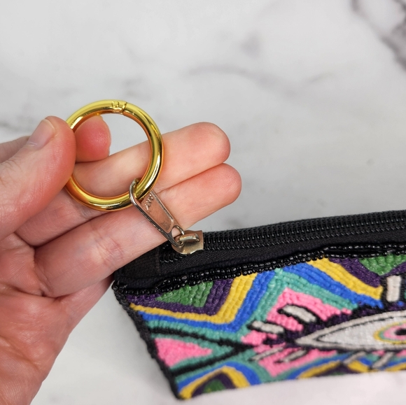 Colorful Beaded Eye Design Pouch - Picture 4 of 4